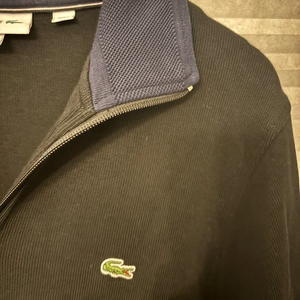 Lacoste Black and blue quarter Zip-Up Sweater - XXL